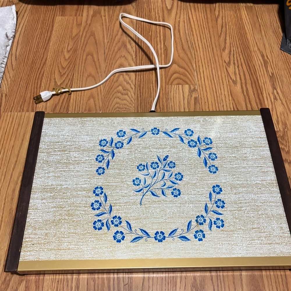 MCM Vintage Corning Ware Style Electric Warming Tray WARM O TRAY Cornflower
